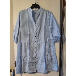 CCTOO Blue Checkered Shirt – XL – NWT